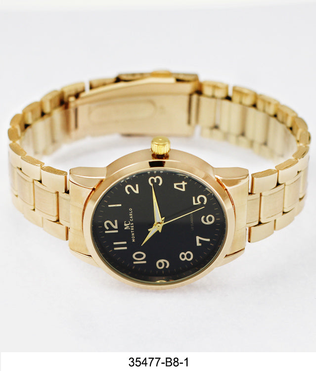 3547 - Reloj con banda de metal en caja
