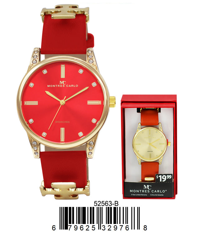 5256-B Faux Leather Band Watch Gift Box Edition