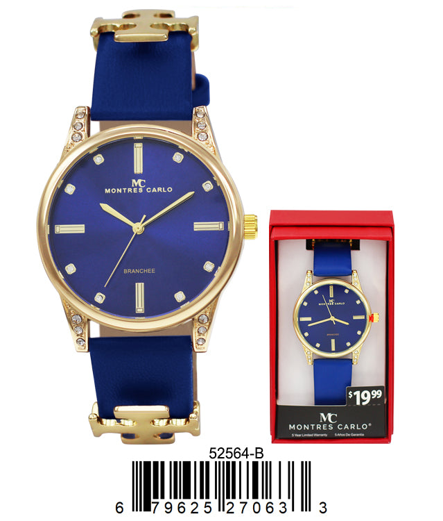 5256-B Faux Leather Band Watch Gift Box Edition