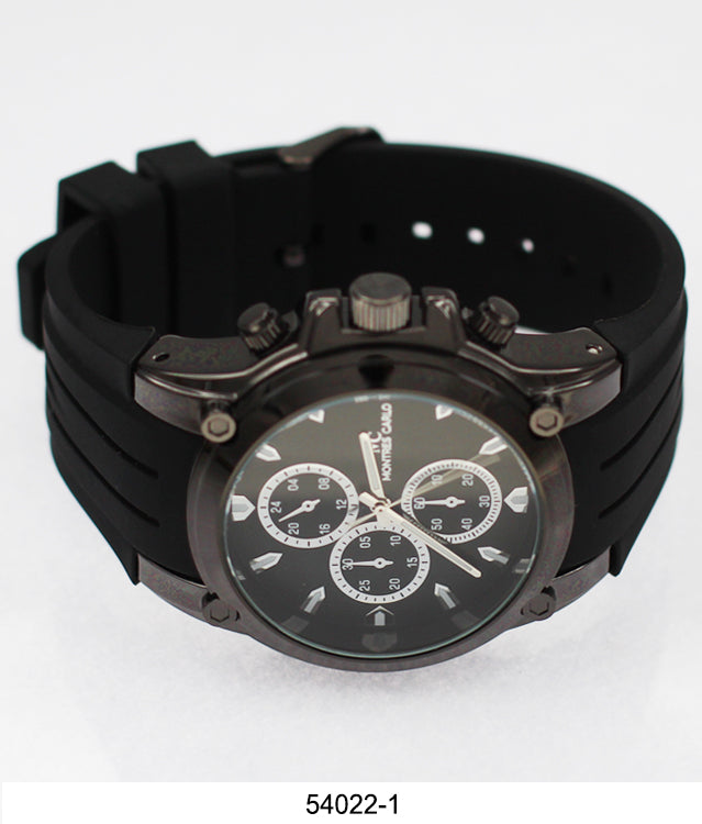 5402-Boxed Montres Carlo Silicone Band Watch With Dog Tag And Necklace