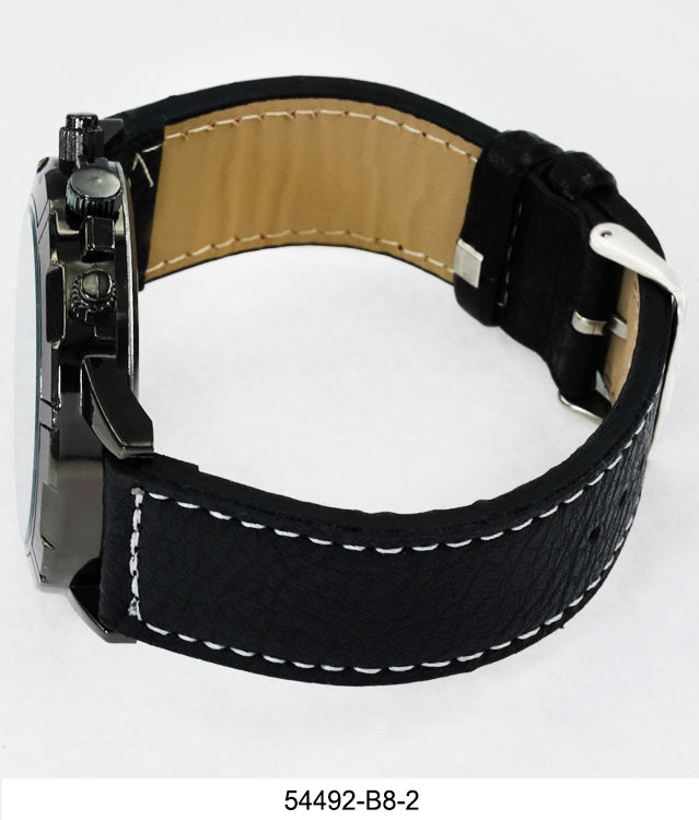 5449-B8-Gift Boxed Faux Leather Band Watch