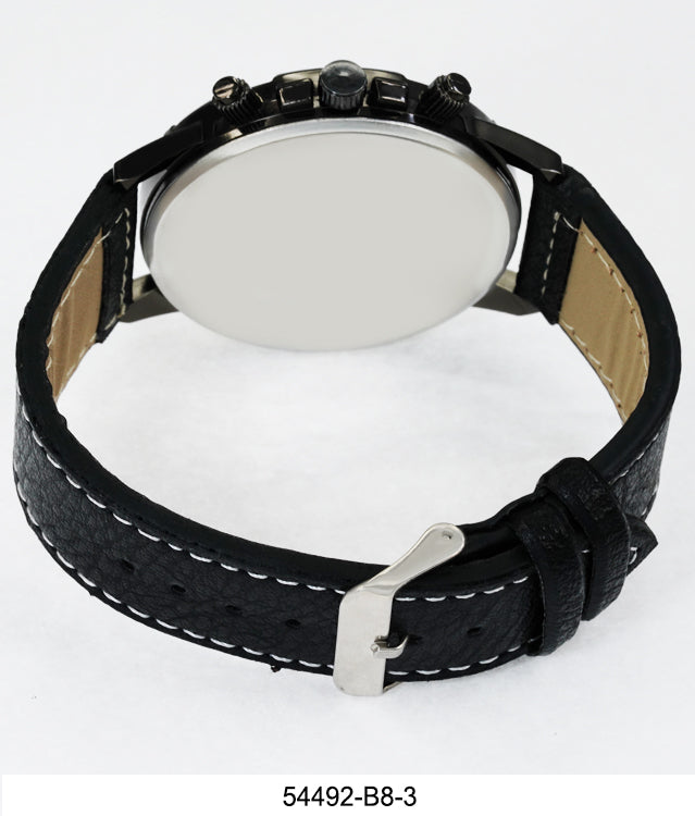 5449-B8-Gift Boxed Faux Leather Band Watch