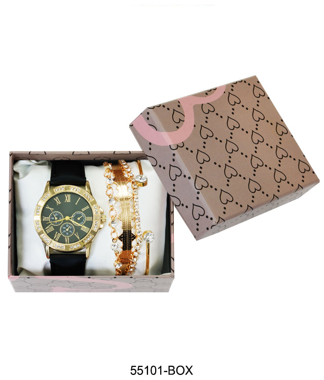 5510 - Faux Leather band watch Gift Box Edition
