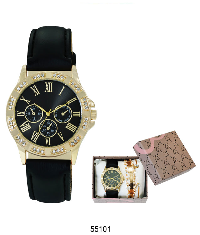 5510 - Faux Leather band watch Gift Box Edition
