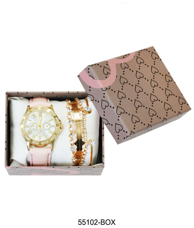 5510 - Faux Leather band watch Gift Box Edition