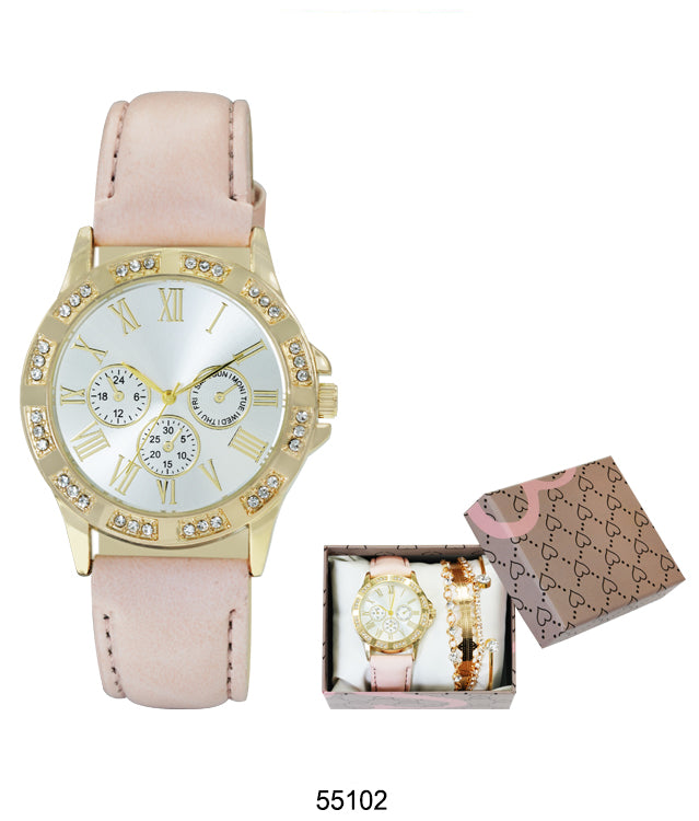 5510 - Faux Leather band watch Gift Box Edition