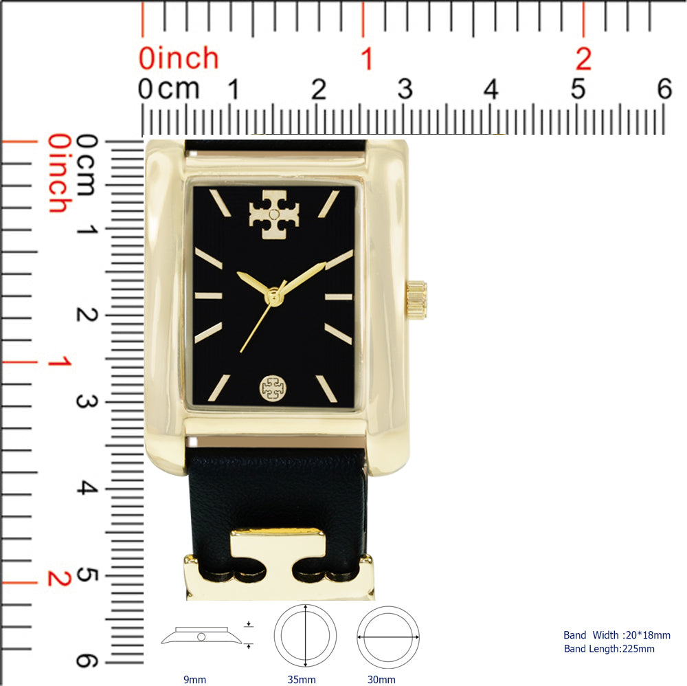 55131 - Faux Leather band watch Gift Box Edition