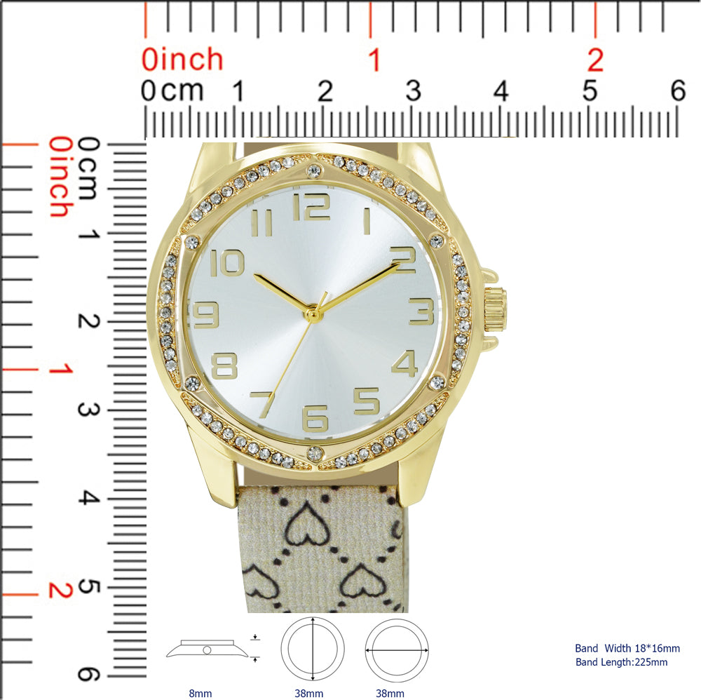 55141 - Faux Leather band watch Gift Box Edition