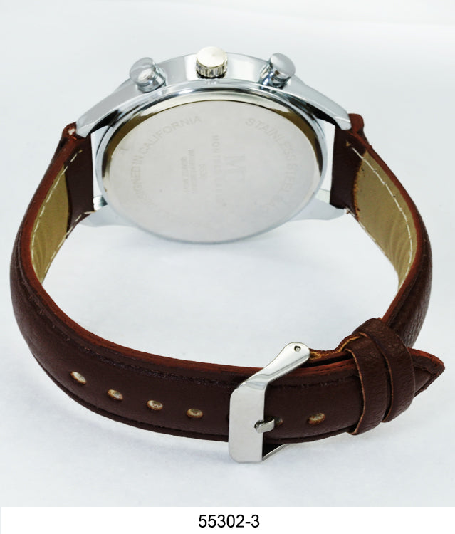 5530 - Montres Carlo Faux Leather Band Watch