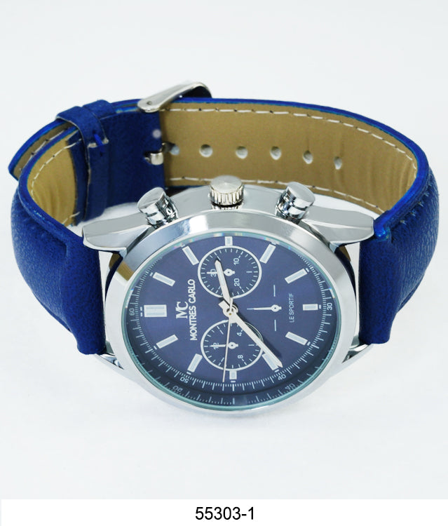 5530 - Montres Carlo Faux Leather Band Watch