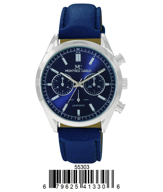 5530 - Montres Carlo Faux Leather Band Watch