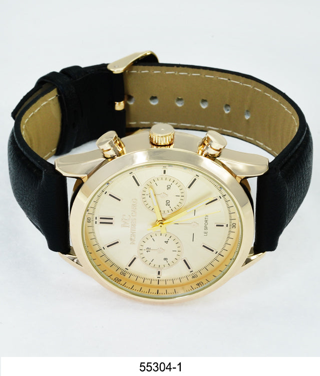 5530 - Montres Carlo Faux Leather Band Watch