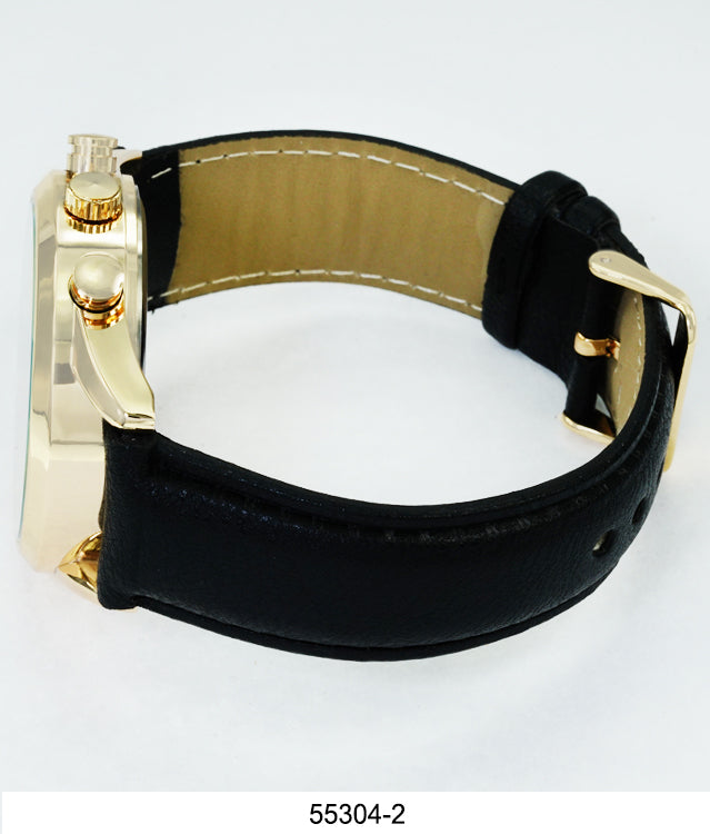 5530 - Montres Carlo Faux Leather Band Watch