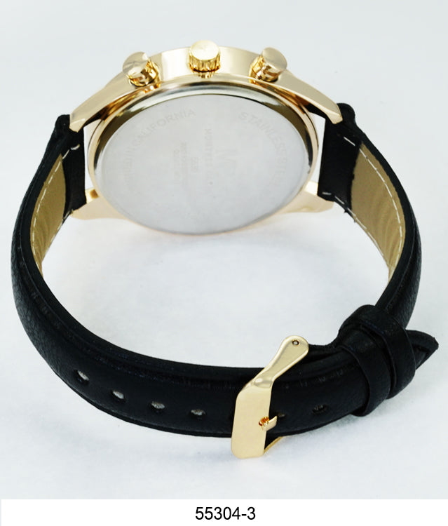 5530 - Montres Carlo Faux Leather Band Watch