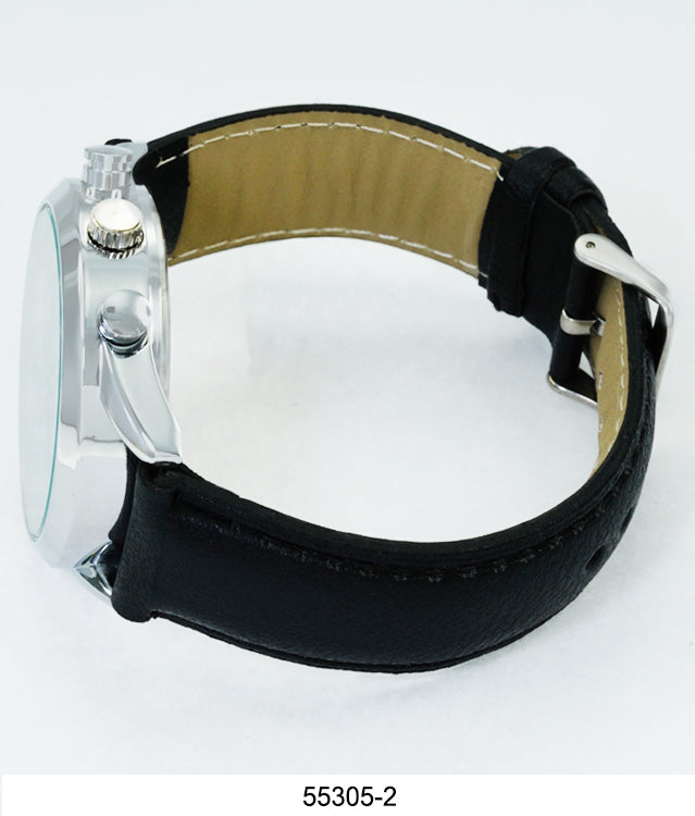 5530 - Montres Carlo Faux Leather Band Watch