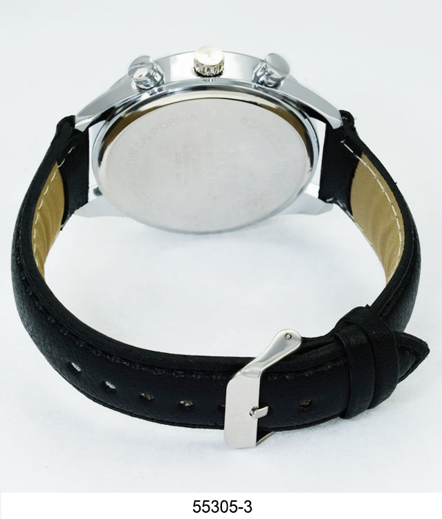 5530 - Montres Carlo Faux Leather Band Watch