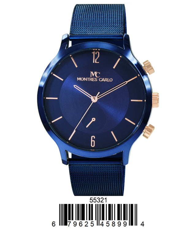 5532-Montres Carlo Mesh Band Watch