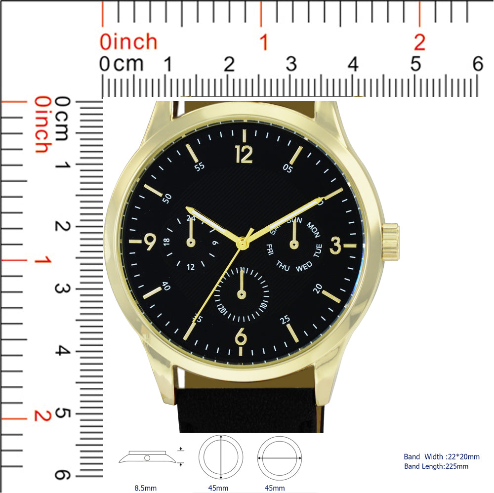 5535-B8 - Faux Leather band watch Gift Box Edition