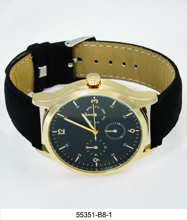 5535-B8 - Faux Leather band watch Gift Box Edition
