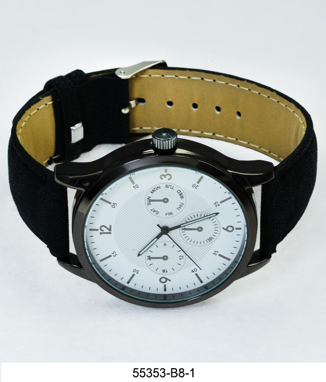 5535-B8 - Faux Leather band watch Gift Box Edition