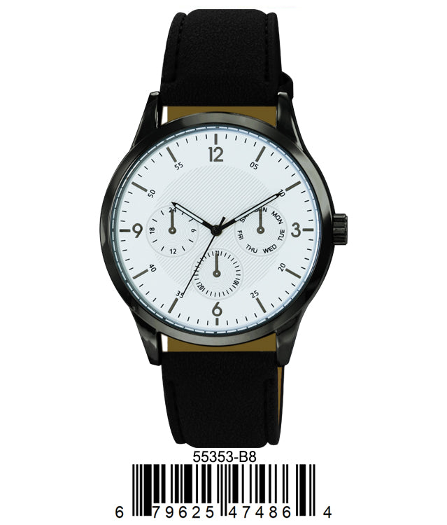5535-B8 - Faux Leather band watch Gift Box Edition