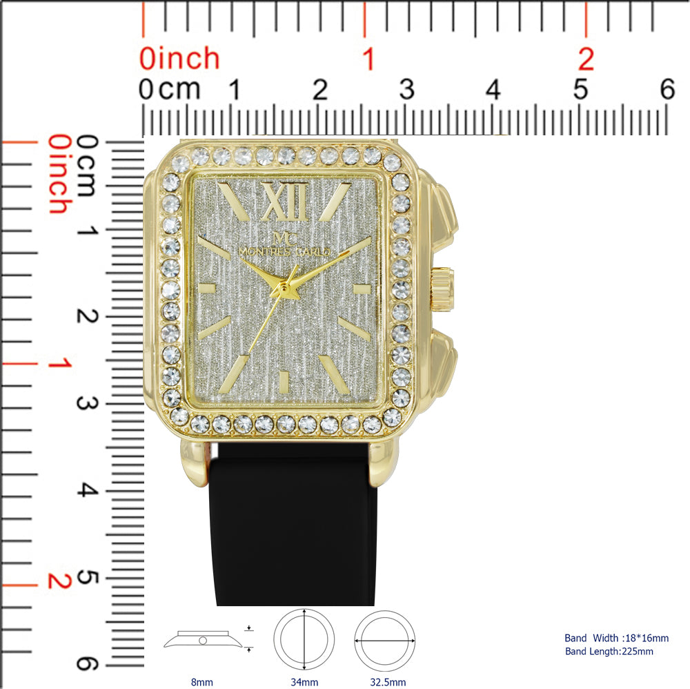 5538-JB - Montres Carlo Jewlery Gift Box with PU Band Watch