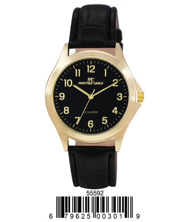 5559 - Montres Carlo Faux Leather Band Watch
