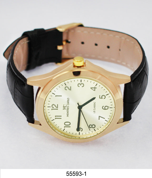 5559 - Montres Carlo Faux Leather Band Watch