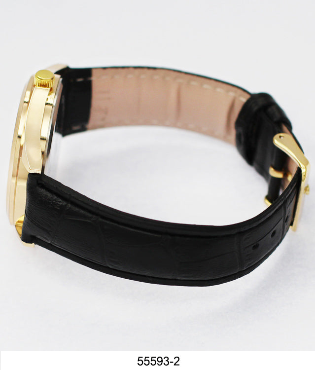 5559 - Montres Carlo Faux Leather Band Watch