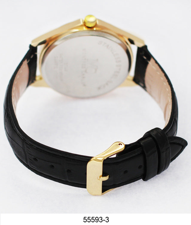 5559 - Montres Carlo Faux Leather Band Watch