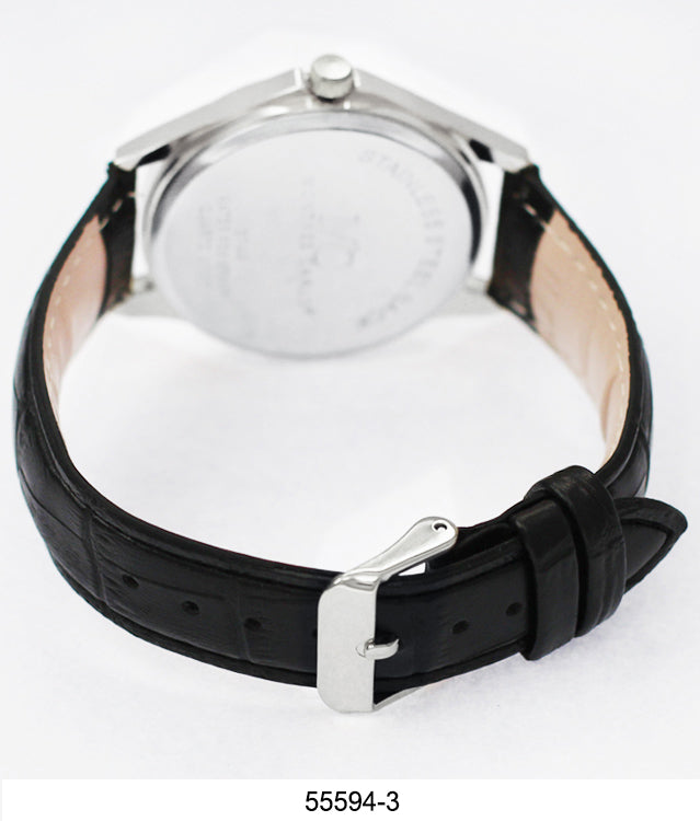 5559 - Montres Carlo Faux Leather Band Watch