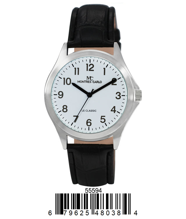 5559 - Montres Carlo Faux Leather Band Watch