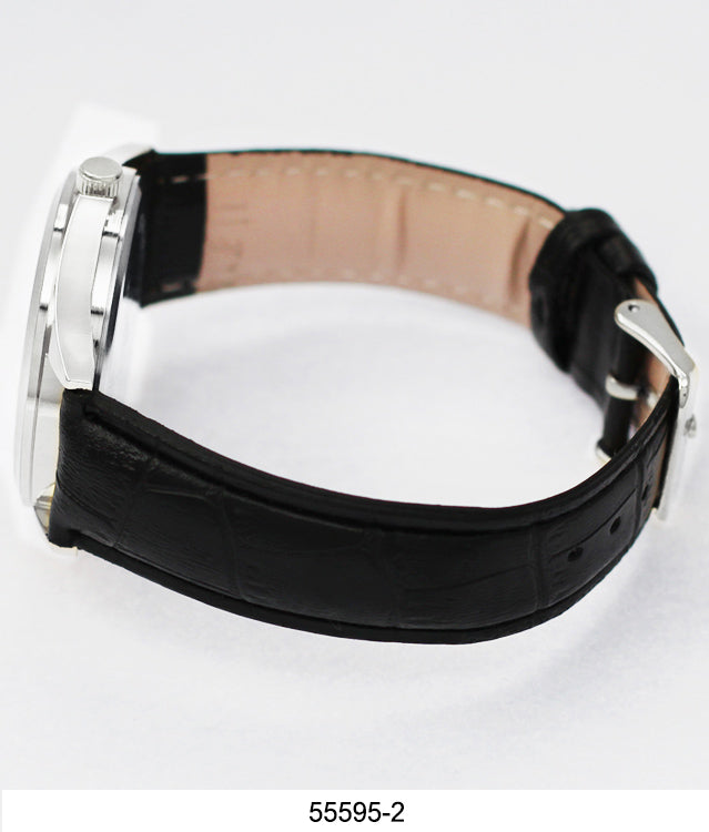 5559 - Montres Carlo Faux Leather Band Watch