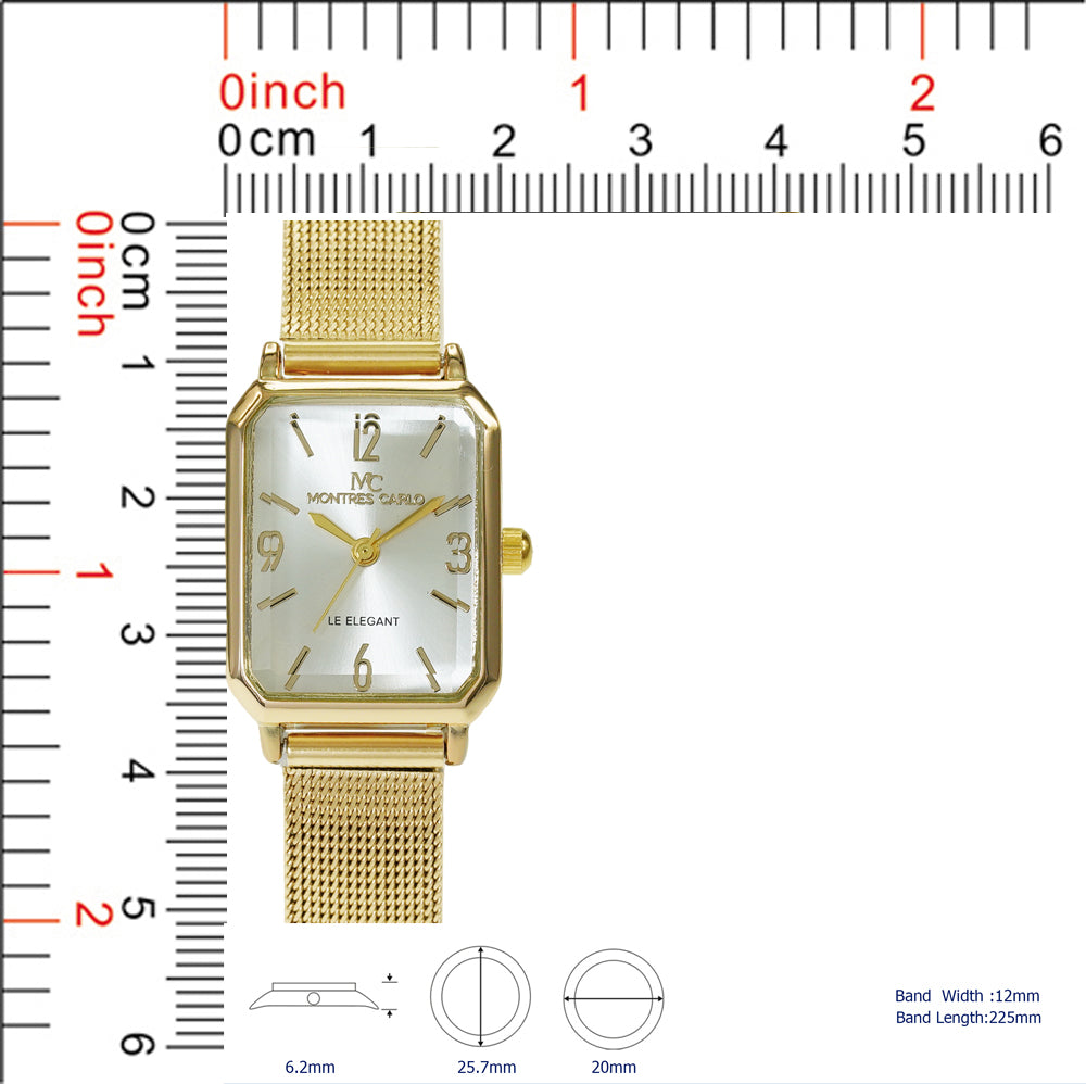 5593-Montres Carlo Mesh Band Watch