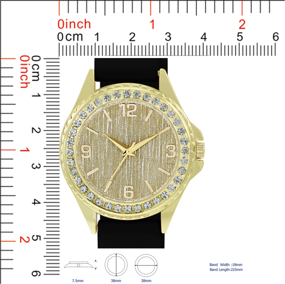 5605-Montres Carlo Silicon Band Watch With Charm
