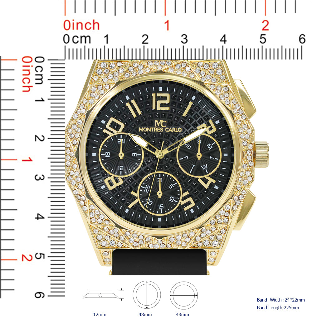 5633-Montres Carlo Silicon Band Watch