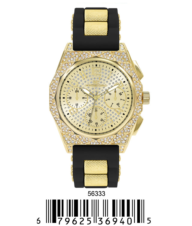 5633-Montres Carlo Silicon Band Watch