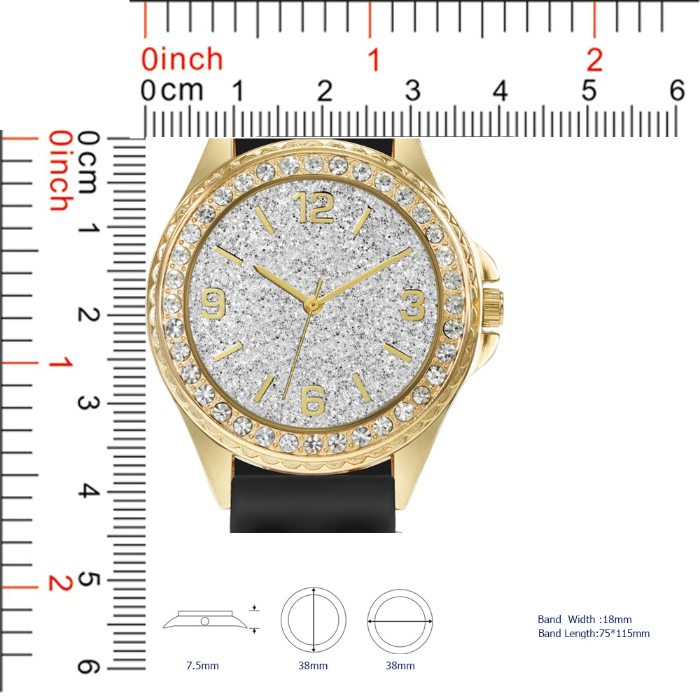 5659-Montres Carlo Silicon Band Watch With Charm