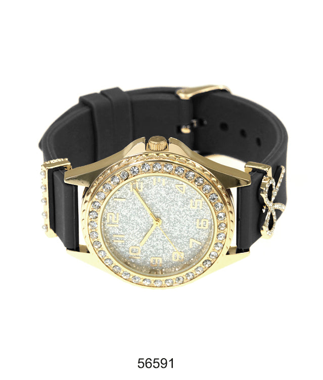 5659-Montres Carlo Silicon Band Watch With Charm