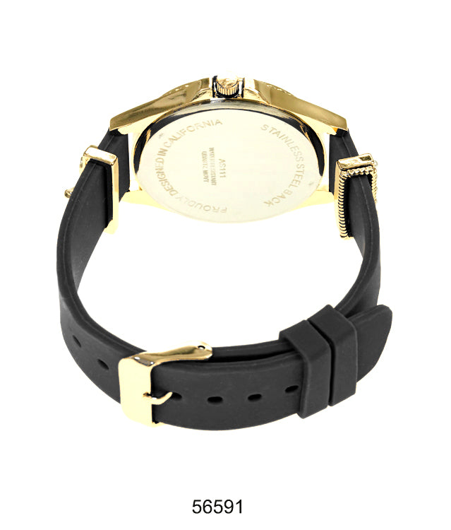 5659-Montres Carlo Silicon Band Watch With Charm