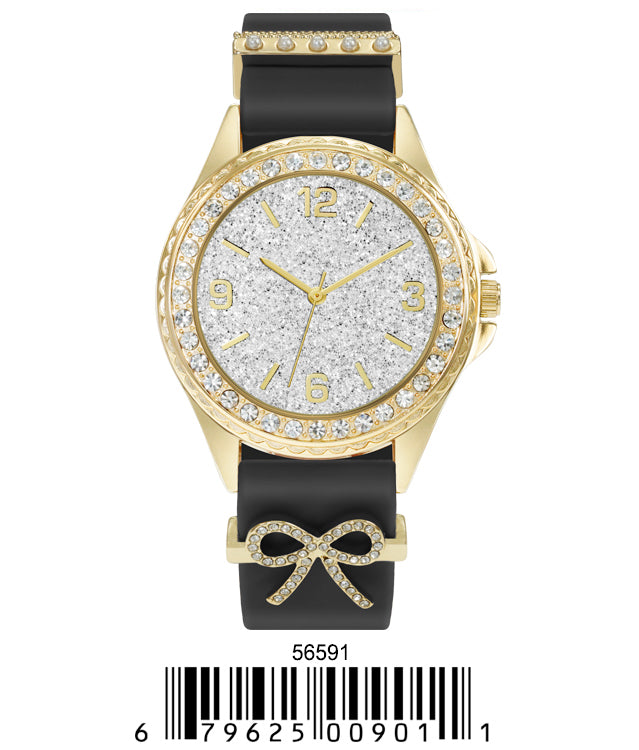 5659-Montres Carlo Silicon Band Watch With Charm