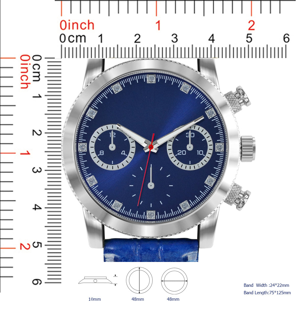 5665-B8 - Prepacked Faux Leather Band Watch