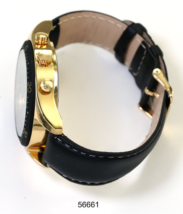 5666 - Faux Leather Band Watch