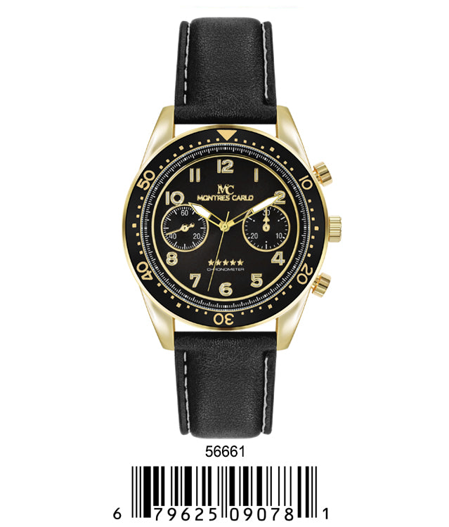 5666 - Faux Leather Band Watch
