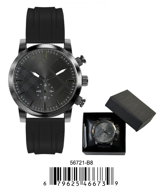 5672-B8 - Prepacked Silicon Band Watch
