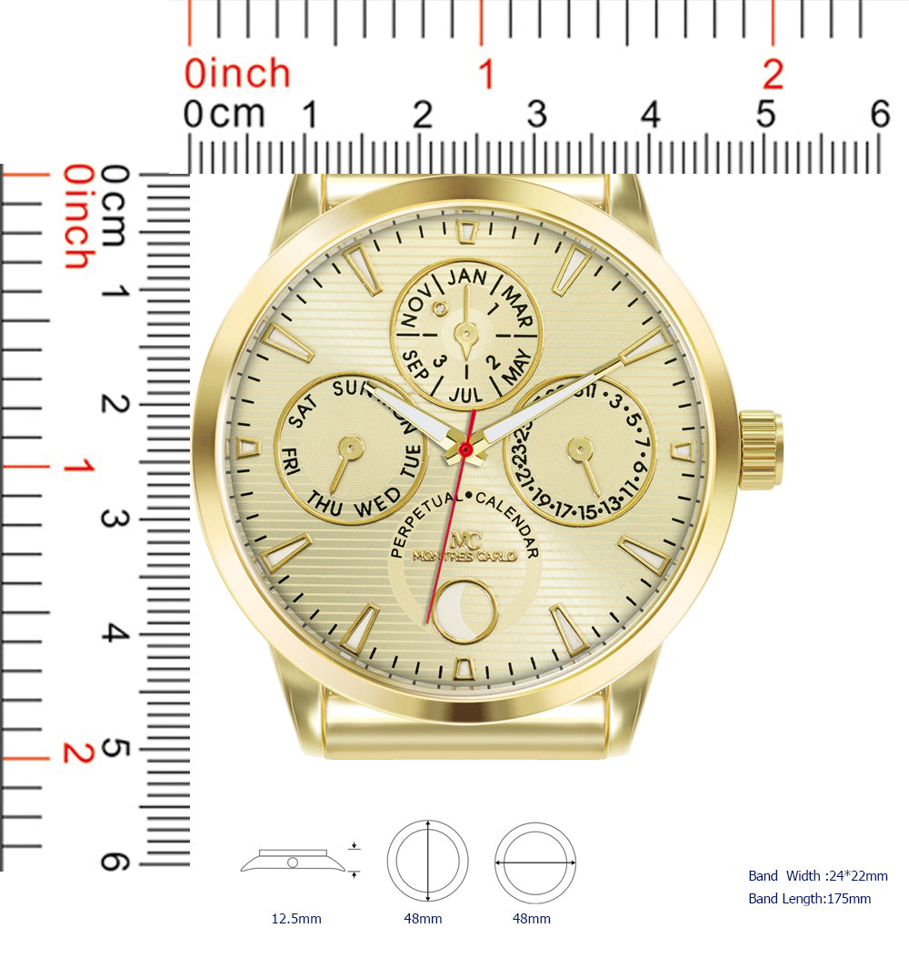 5714-Montres Carlo Metal Band Watch