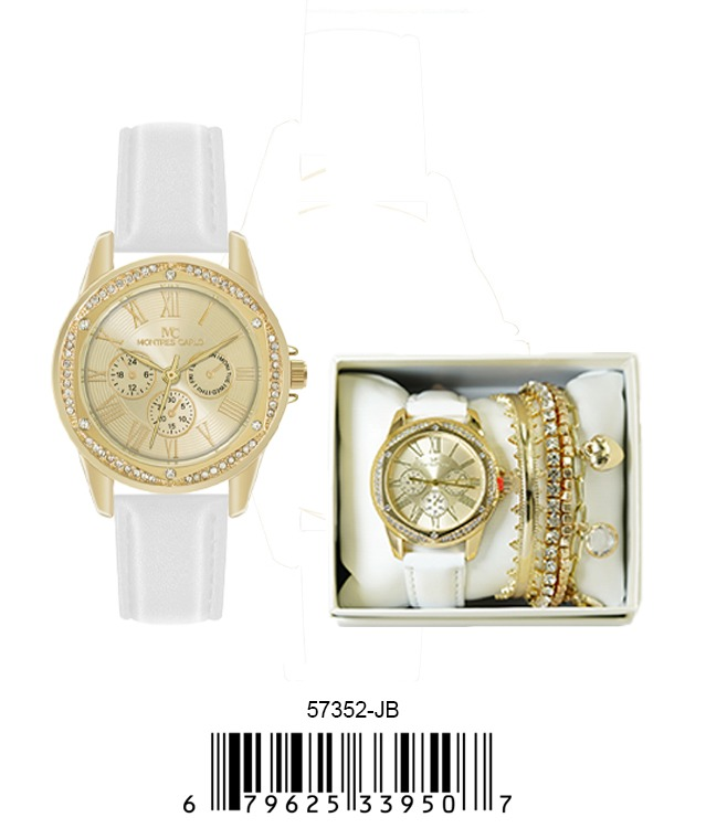 5735-JB - Faux Leather band watch Gift Box Edition
