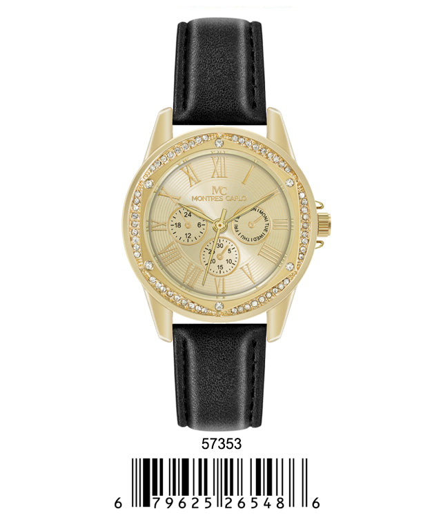 5735-JB - Faux Leather band watch Gift Box Edition