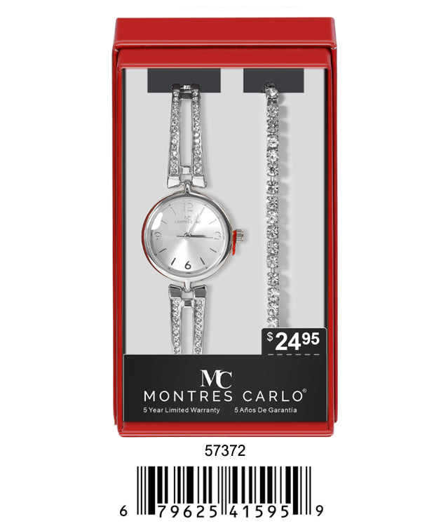 5737-JB - Montres Carlo Jewlery Gift Box with Metal Watch
