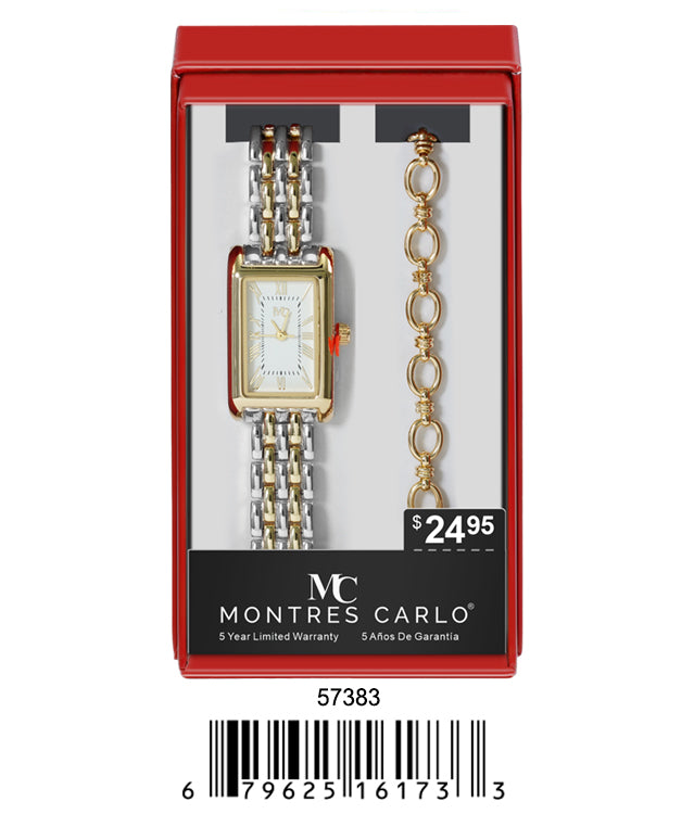 5738-JB - Montres Carlo Jewlery Gift Box with Metal Watch